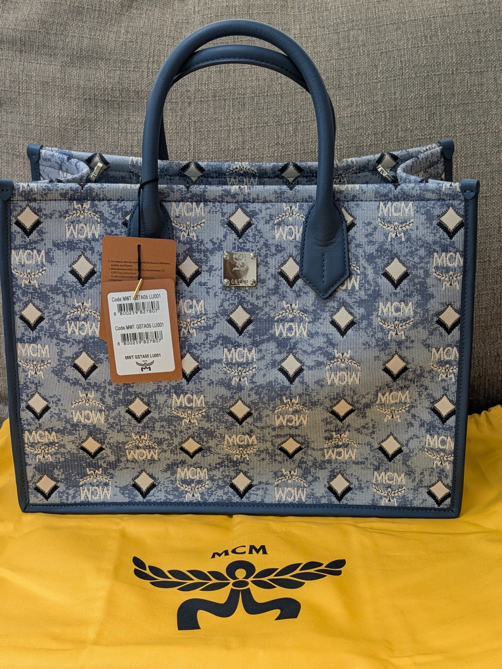 MCM Munchen Tote in Denim Visetos NWT